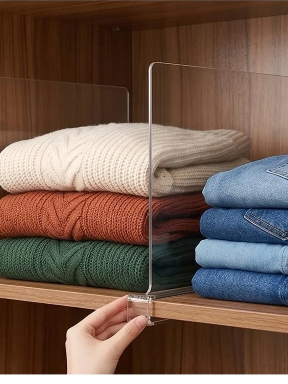 Clear Acrylic Shelf Divider for Closet Organization - Transparent
